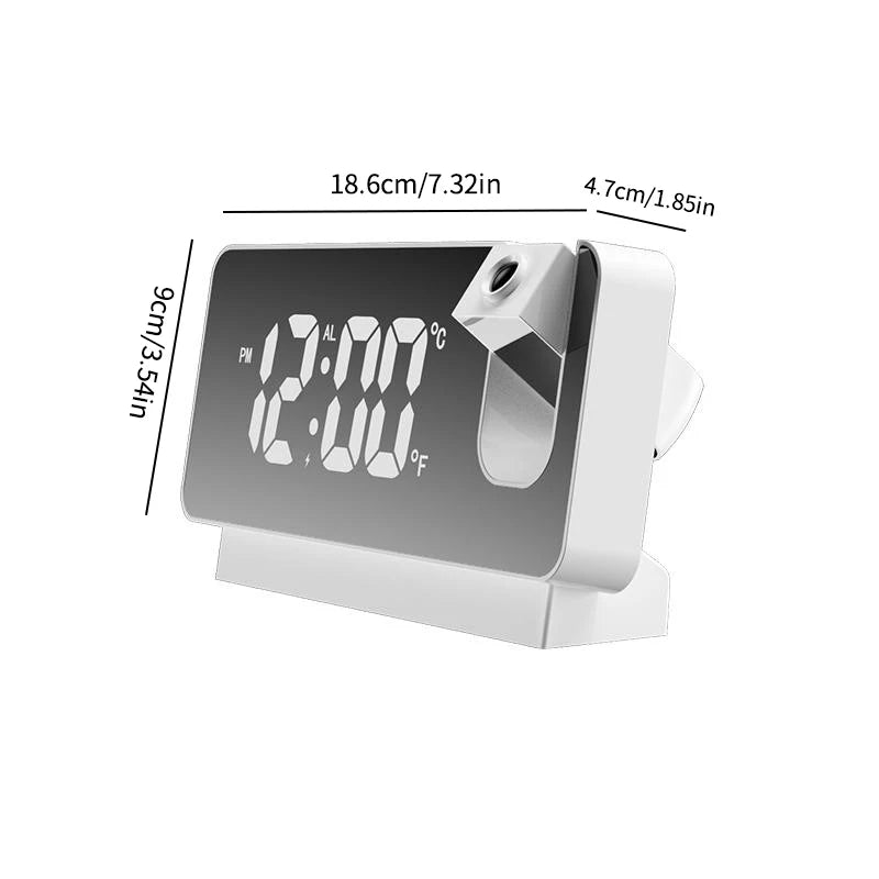 Creative LED Digital Projection Clock Alarm Temperature Display Home