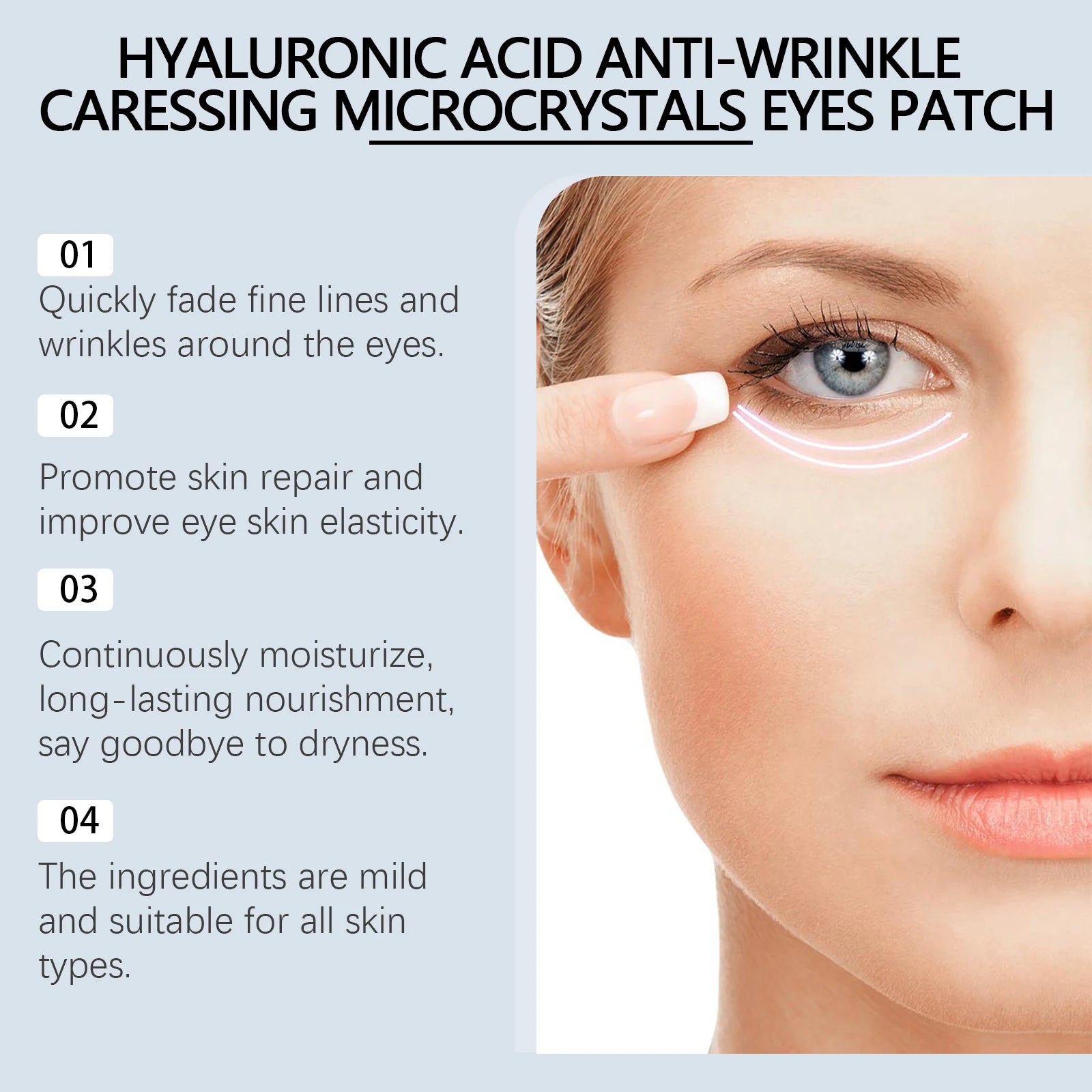 Eelhoe Micro-Needle Hyaluronic Acid Eye Patch | Anti-Wrinkle Eye Treatment Patch Zpaxo