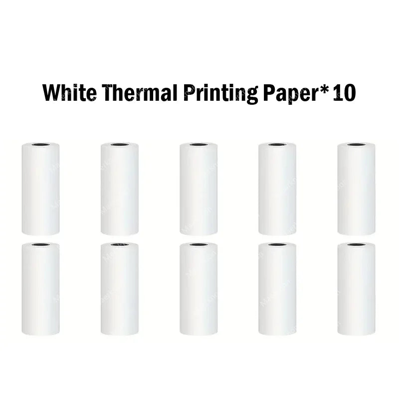 10 Roll Mini Printer Paper Self-adhesive Paper White Thermal Paper Printer Label Sticker For Wireless Photo lnkless Printer 57mm Zpaxo White Thermal Paper