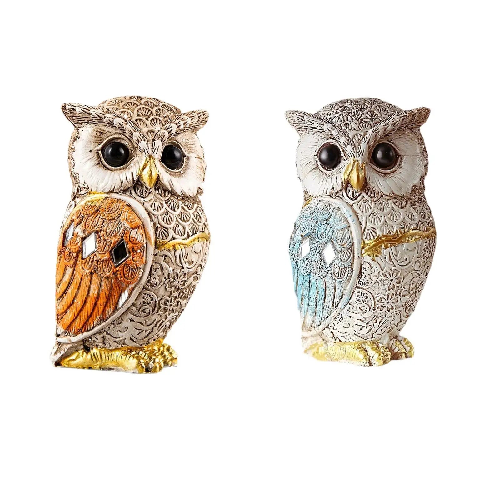 Owl Statue Shelf Decor Office Ornament Bedroom Modern Table Desk Cute Living Room Gift for Birds Lovers Sculpture Decoration Zpaxo