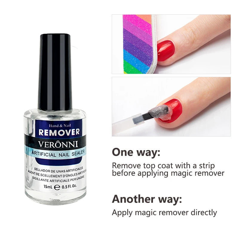 15ml Soak-Off Quick Nail Glue Remover,Easy Application Nail Gel Remover Nail Polish Remover For Gel Nails Polish Nail Art Gel Zpaxo
