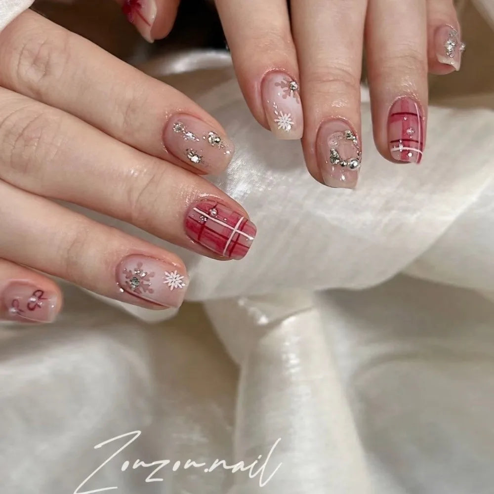 Wine Red Nail Art Decorations 3D Bowknot Burgundy DIY Decoration Zpaxo