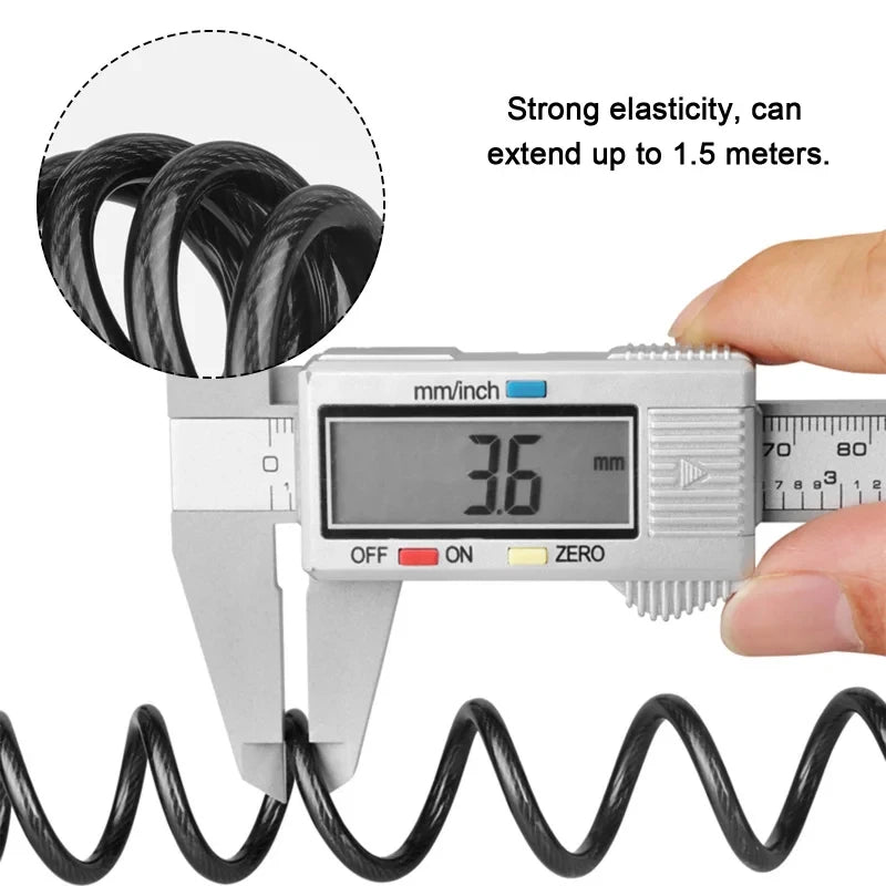 Mini Durable Classic Helmet Lock Chain 4 Digit Password Combination Portable Bike Motorcycle Anti-theft Cable Lock Stitch Motor Zpaxo