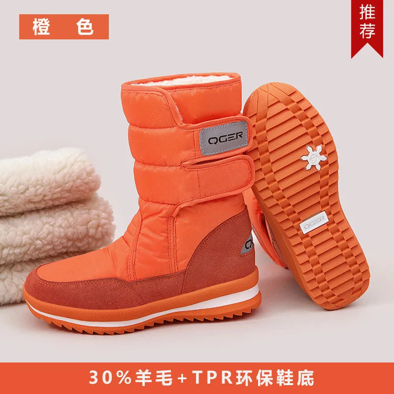 Women Snow Boots Space Deer Waterproof Dropshipping Fur Casual Ladies Zpaxo Orange 36(Insole 23cm) China Mainland