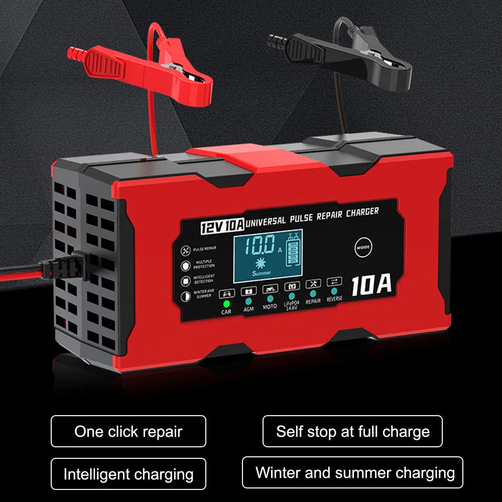 Digital LCD Display Car Battery Charger Pulse Repair Smart Charging