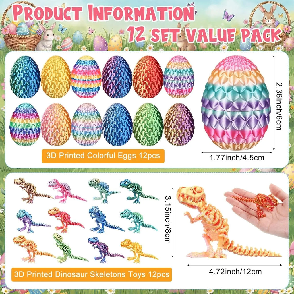 3D Printed Animals Dragon Eggs Flexible Articulated Mini Animal