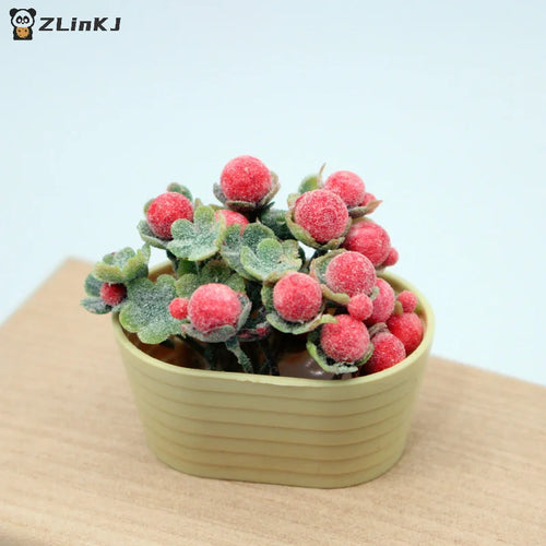 ▶1:12 Dollhouse Simulation Flower Plant Potted Dollhouse Mini Home Decoration Dolls House Micro Landscape Plant Accessories Zpaxo
