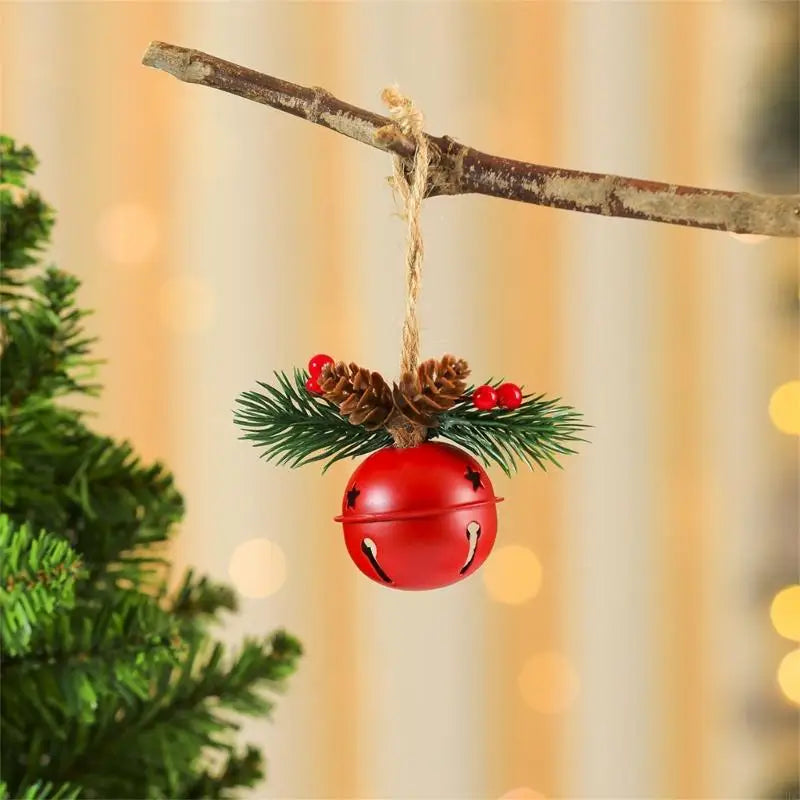 Christmas Bells Decorations 5 Metal Hanging Ornament Indoor Outdoor