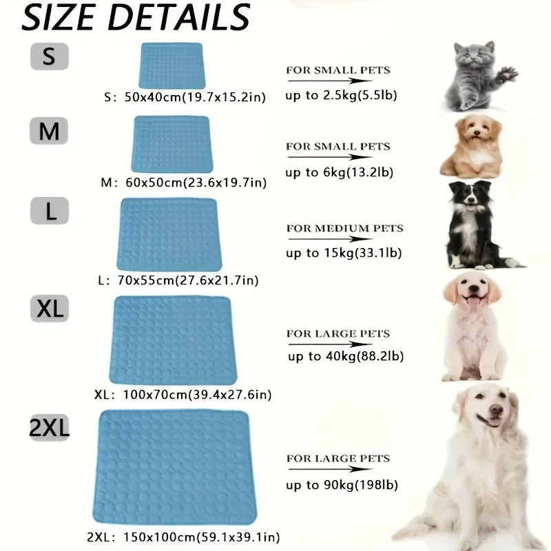 Summer Ice Silk Cooling Pet Mat – Dog & Cat Cushion Bed Pet Cooling Mat Zpaxo