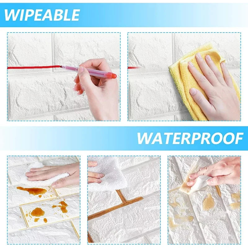 3D Wall Stickers Self-adhesive Wallpaper Anti-collision Soft Bags