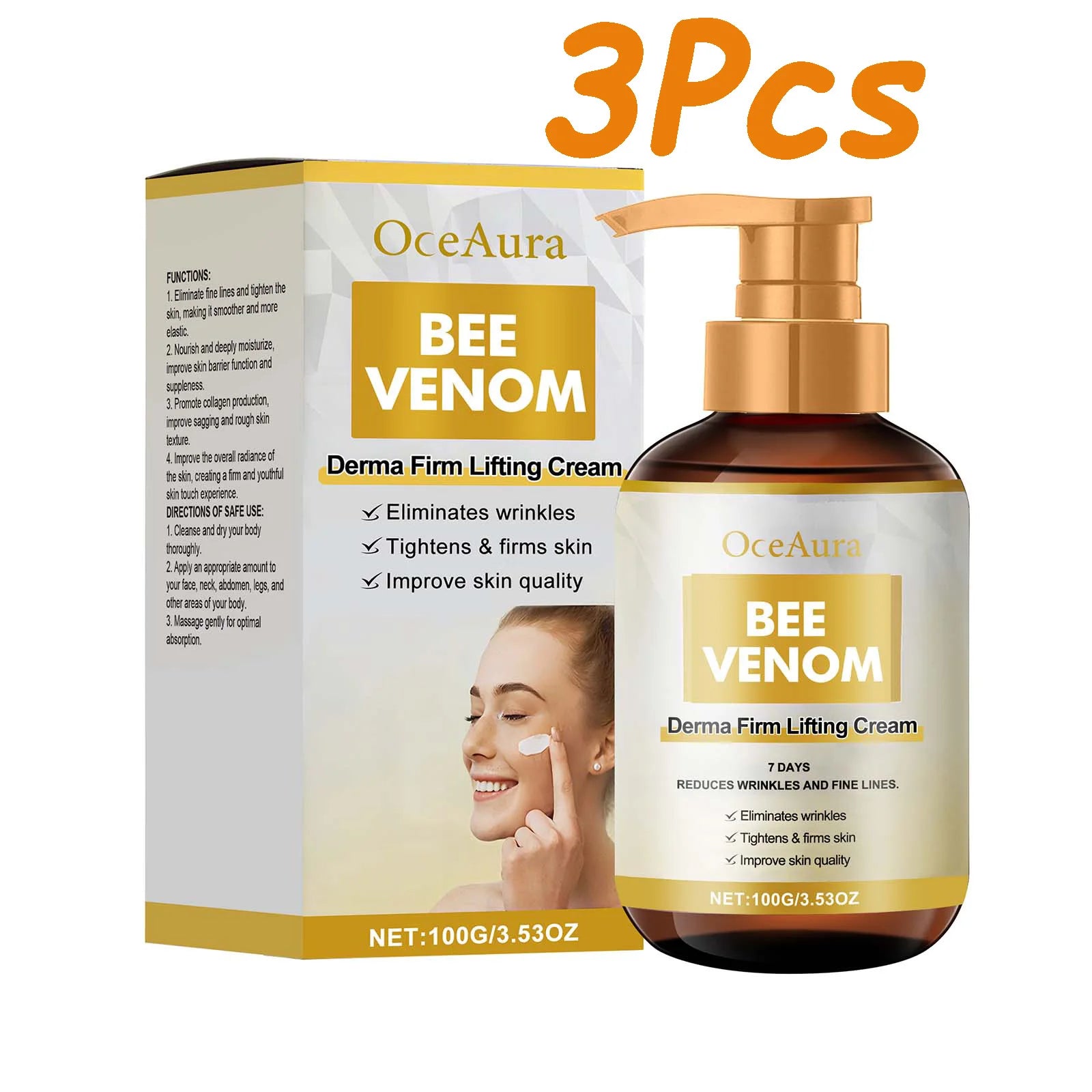 OceAura Bee Venom Firm Lifting Cream Face & Body 100g Firming Face Cream Zpaxo 300g Boxed