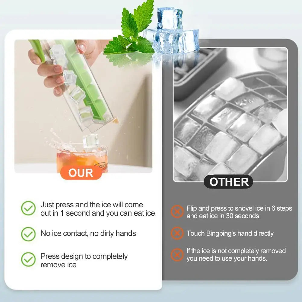 One-Click Ice Cube Tray & Storage Box | Whiskey Bar Tool Ice Cube Tray Zpaxo