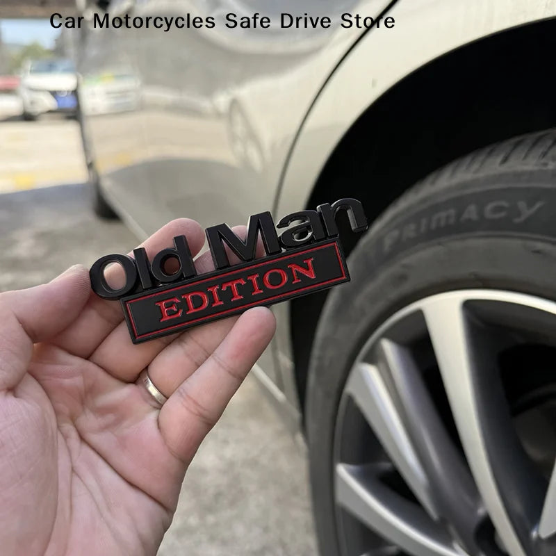 Car 3D Metal Chrome Sticker Adhesive Emblem OLD MAN EDITION Badge