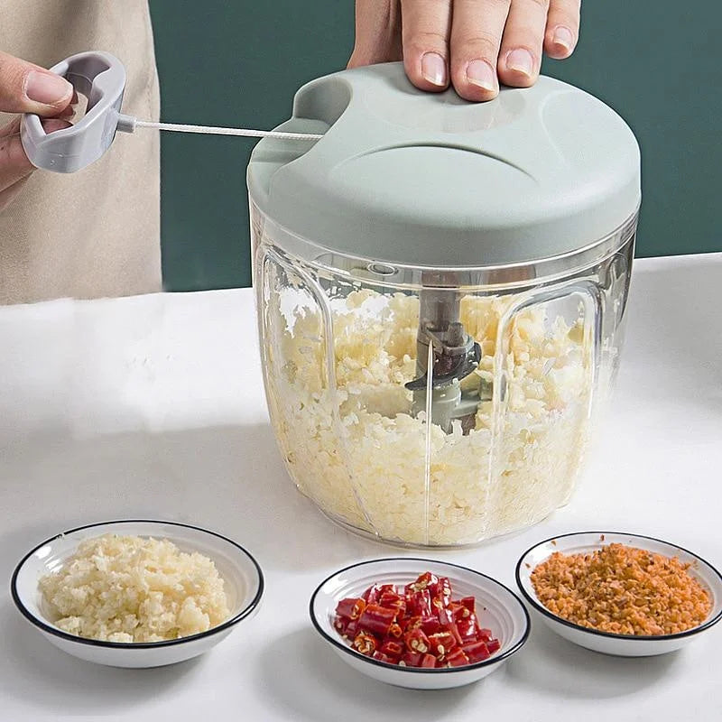 500/900ML Manual Meat Mincer Garlic Chopper Rotate Garlic Press Crusher Vegetable Onion Cutter Kitchen Cooking Accessories Zpaxo