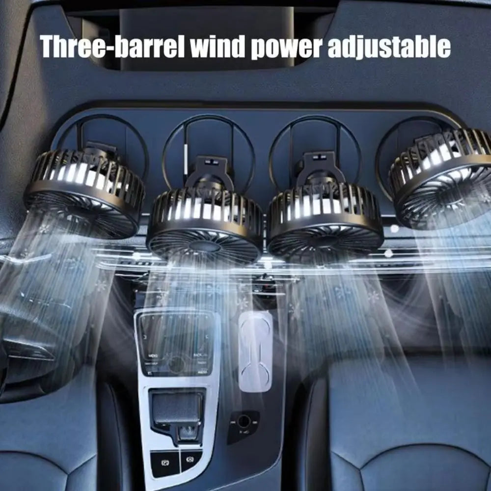 USB 12V 24V Car Cooling Fan 360 Degree Adjustable Single Dual Head Zpaxo