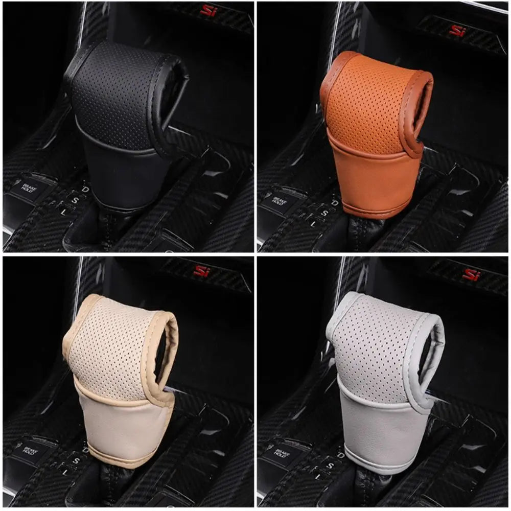 Universal Car Gear Shift Cover Non-slip Leather Shifter Knob Covers Zpaxo