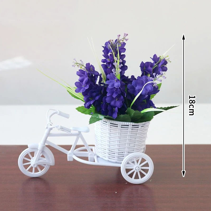 MRattan Flower Basket Vase Tricycle Bicycle Model Home Garden Wedding Zpaxo A10
