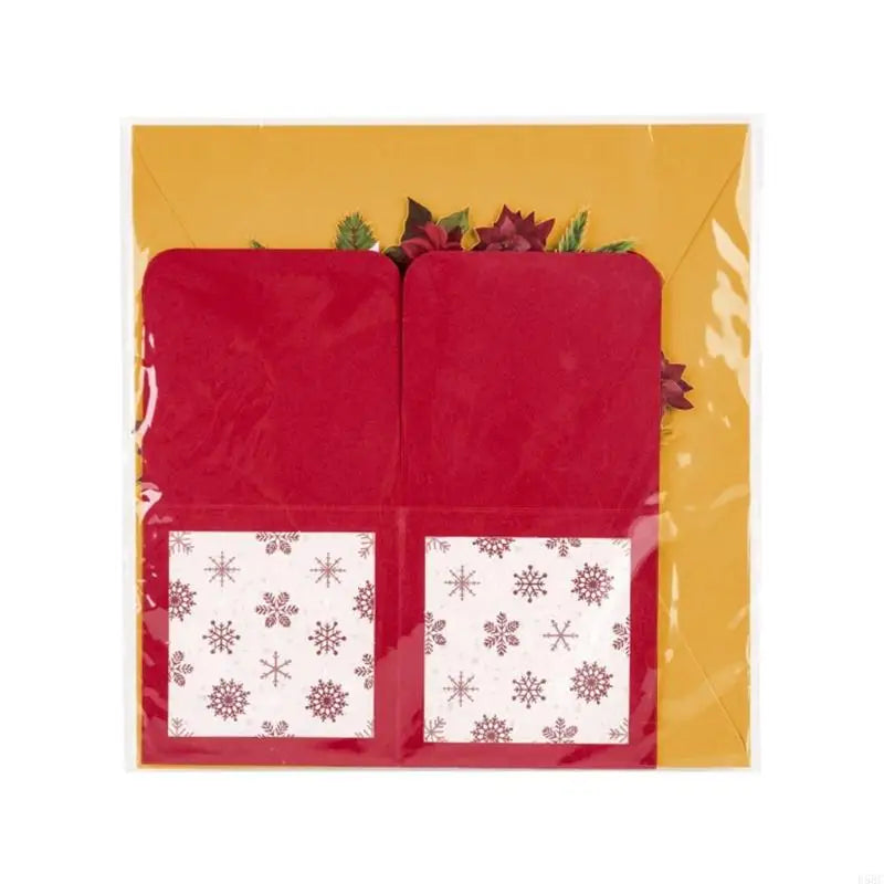 Christmas Cards with Envelope Handmade Flower Box Paper Sculpture Greeting Card for Men Women Valentines Christmas Zpaxo