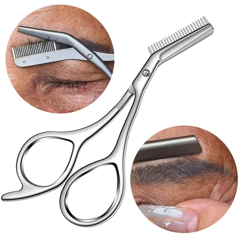 Stainless Steel Eyebrow Trimmer Scissor Beauty Products Women