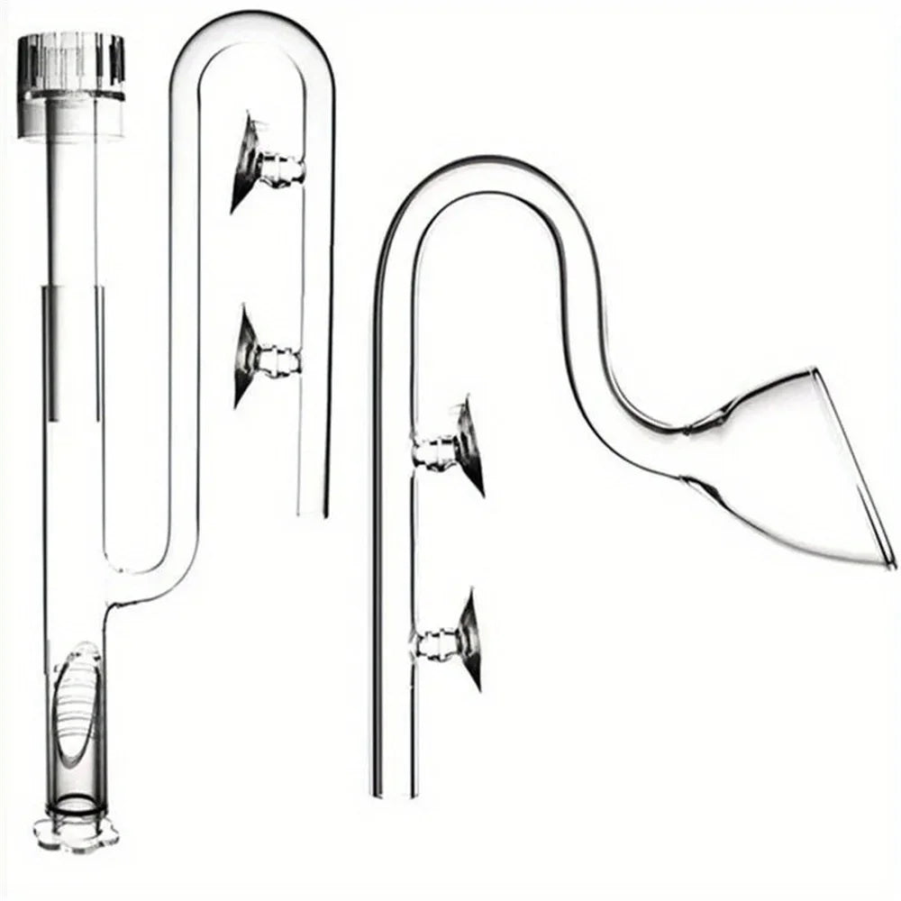 Clear Glass Lily Pipe Outflow Skimmer Inflow Suction Cup Aquarium
