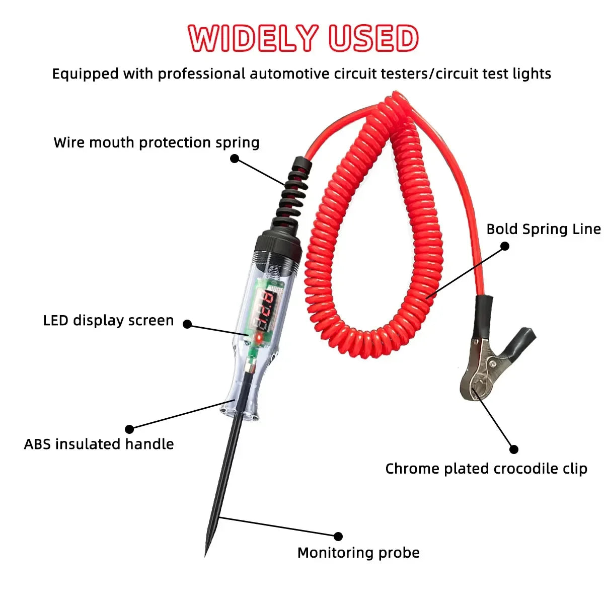 5V-90V Car Truck Circuit Diagnostic Probe Pen Auto Voltage Tester Zpaxo