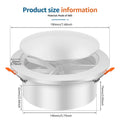 Round Vent Cover with Adjustable Panel & Removable Mesh Screen ABS Ceiling Diffuser for HVAC, Bathroom, Kitchen, Wall and Duct A Zpaxo White