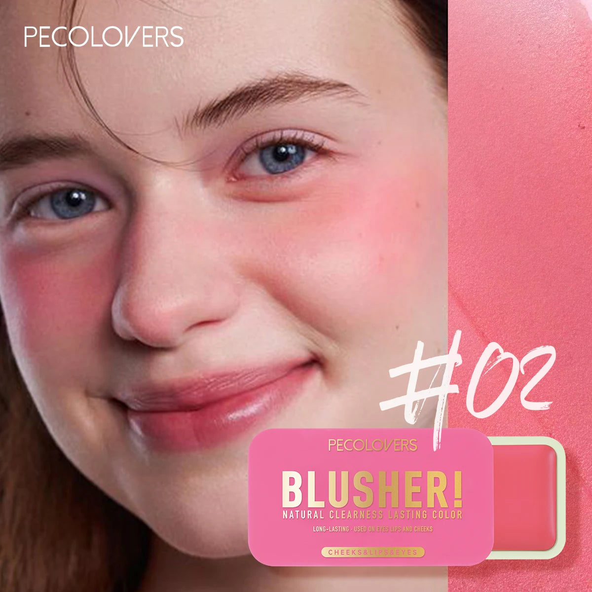 Push-pull Blush Face Coloring Blush Cosmetics Waterproof Blush Cream Long-lasting Waterproof Makeup Cheek Natural Blush Makeup Zpaxo 02