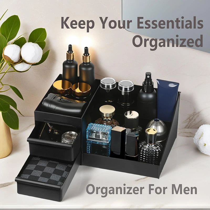 Men's Cologne Stand Dresser Perfume Holder Bathroom Organizer Drawers Zpaxo