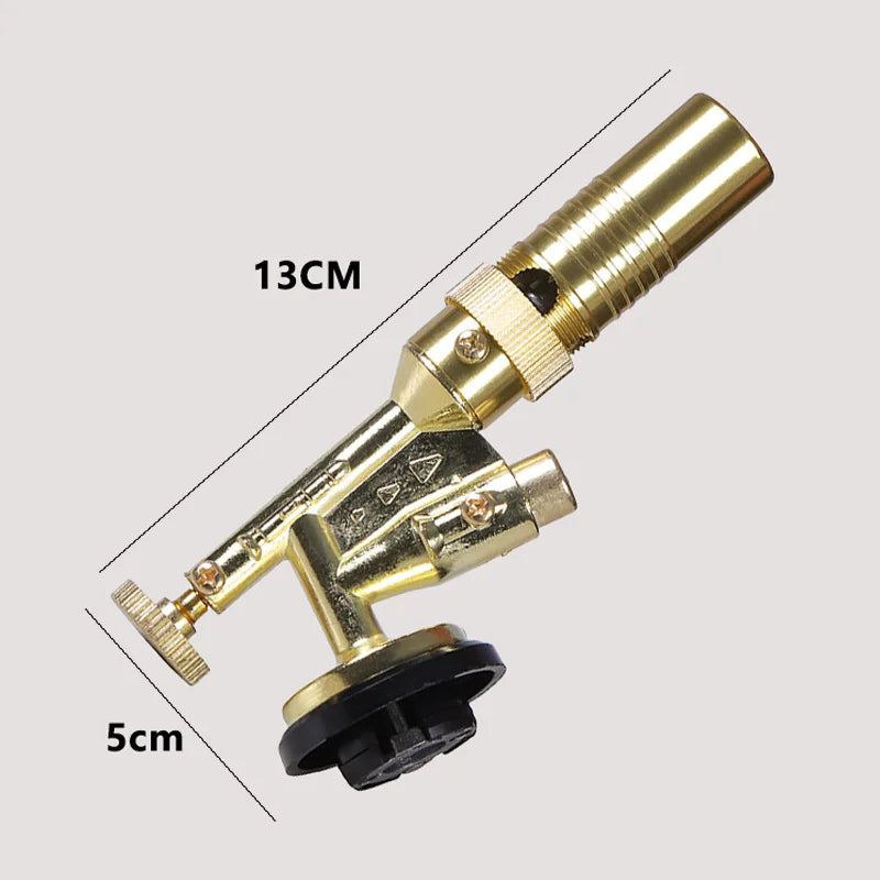 Handheld Copper Alloy Butane Torch Head Adjustable Flame for Kitchen BBQ Baking Cooking Creme - Ergonomic Fire Starter Lighter Zpaxo