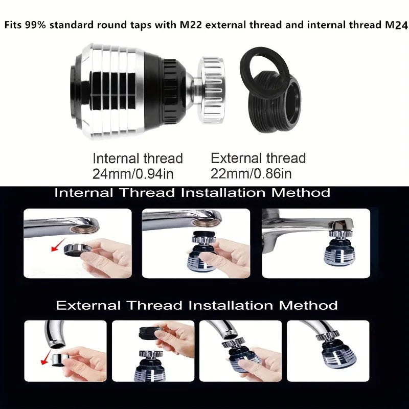 360 Rotating Water Saving Faucet Aerator Kitchen Diffuser Nozzle