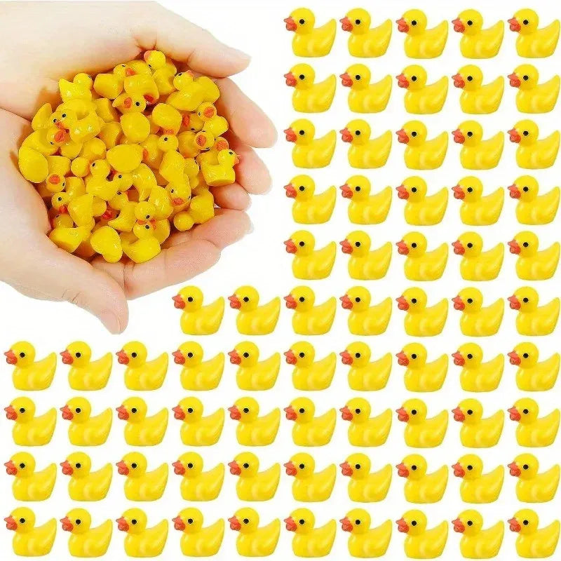 Mini Resin Yellow Duck Ornament 10 30 50 DIY Accessories Micro
