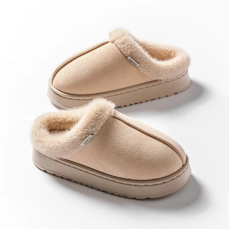 Fashion Women Fluffy Slippers Autumn Winter Indoor EVA Thick Sole
