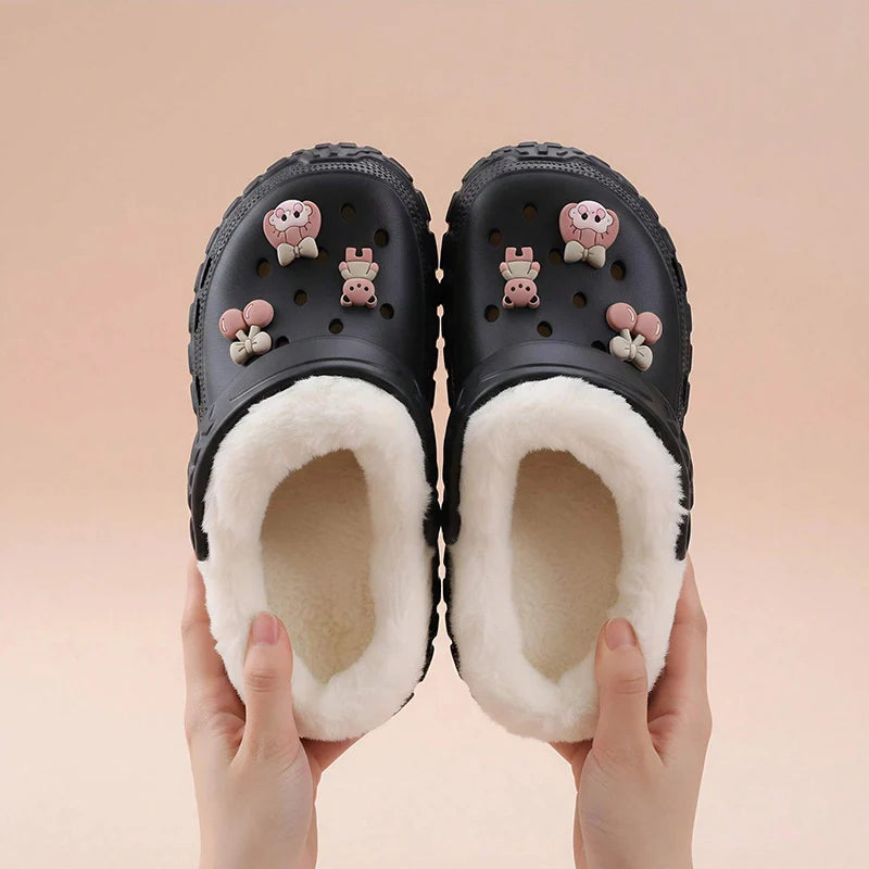 Winter Casual Clogs Slippers Women Waterproof Garden Shoes Outdoor