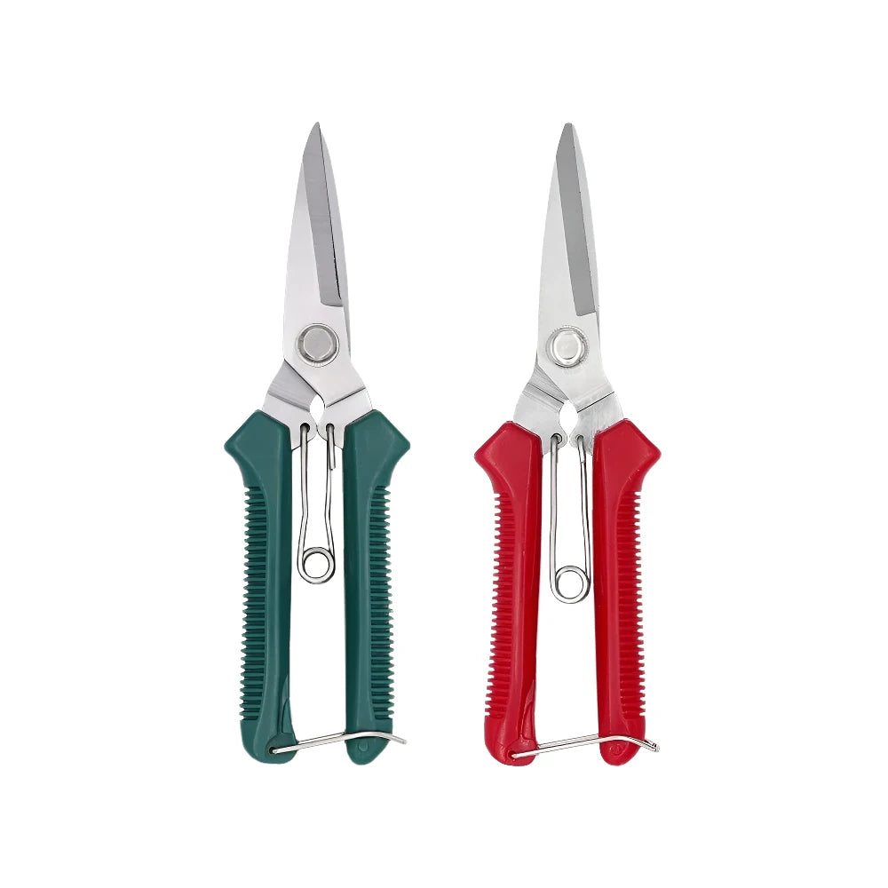 New 190mm Straight Head Pruning Shears Stainless Steel Non Slip Handle Garden Scissors for Bonsai Household Use Zpaxo