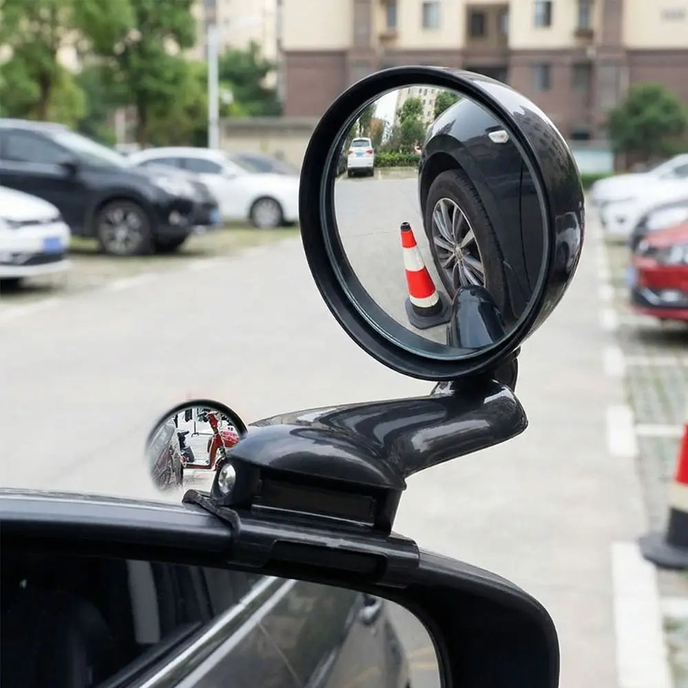 Round Convex Blind Spot Car Mirror 360 Degree Adjustable Universal Zpaxo