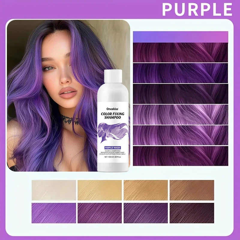 Hair Dye Shampoo,Colorful Color correction & Color fixing Shampoo,Unisex-Adult,Cleaning Nourishing Roots for Daily & Cosplay Use Zpaxo