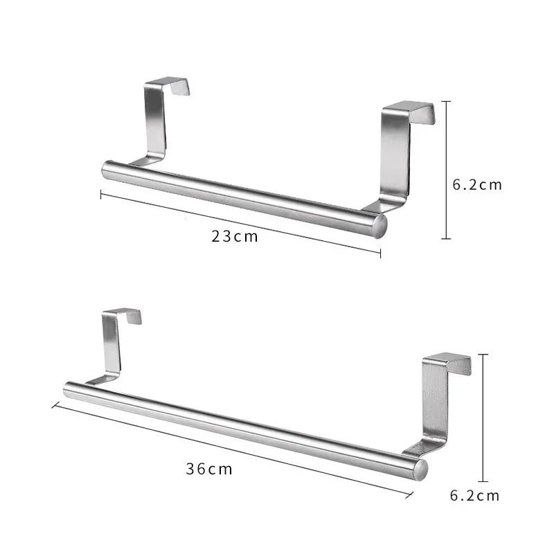 Kitchen Cabinet Door Towel Bar Stainless Steel Door Back Towel Hanging Holder Bathroom Punch-free Towels Hooks Home Organizer Zpaxo
