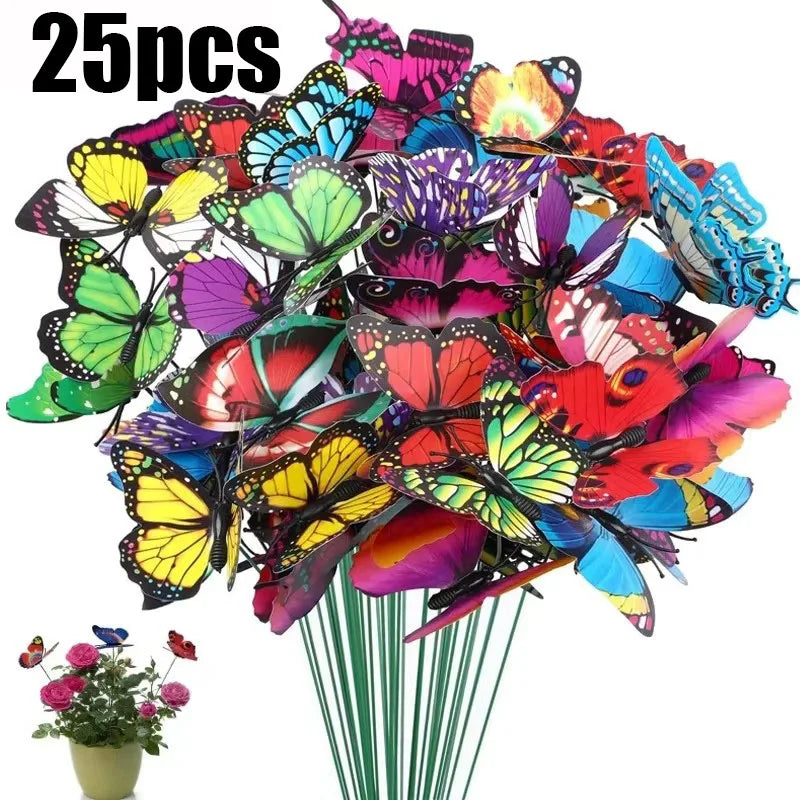 Glowing Butterfly Garden Stakes – Waterproof Lawn Yard Decor
