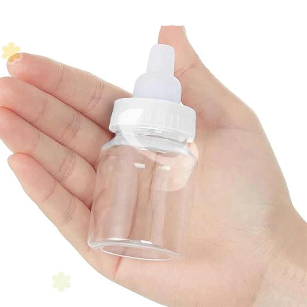 12Pcs Baby Bottle Baby Shower Favor Plastic Candy Bottle Mini Feeding Bottle for Birthday Baby Shower Gift Decor Zpaxo