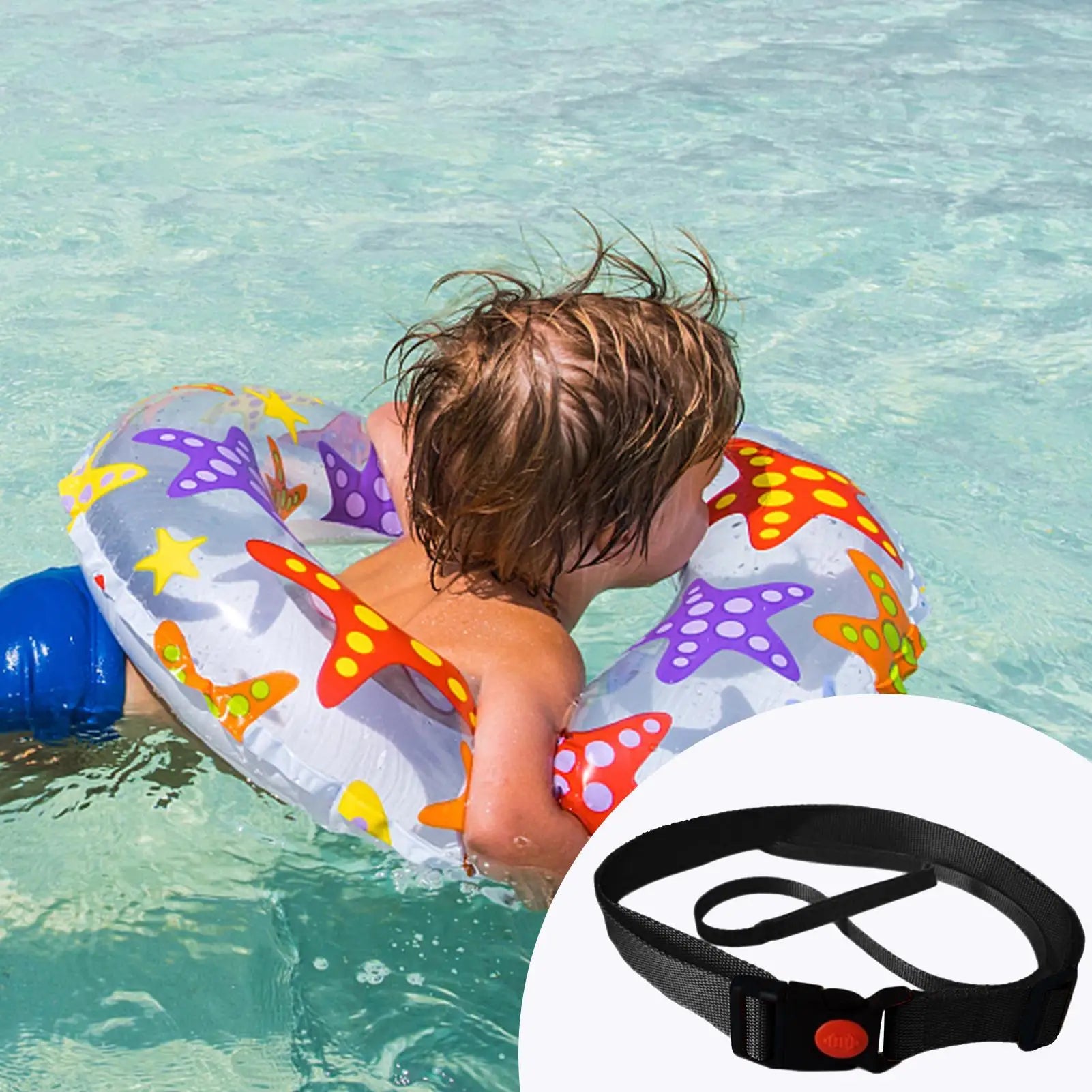 Swim Training Belt Adjustable Swimming Leashes Strap Secure Tether