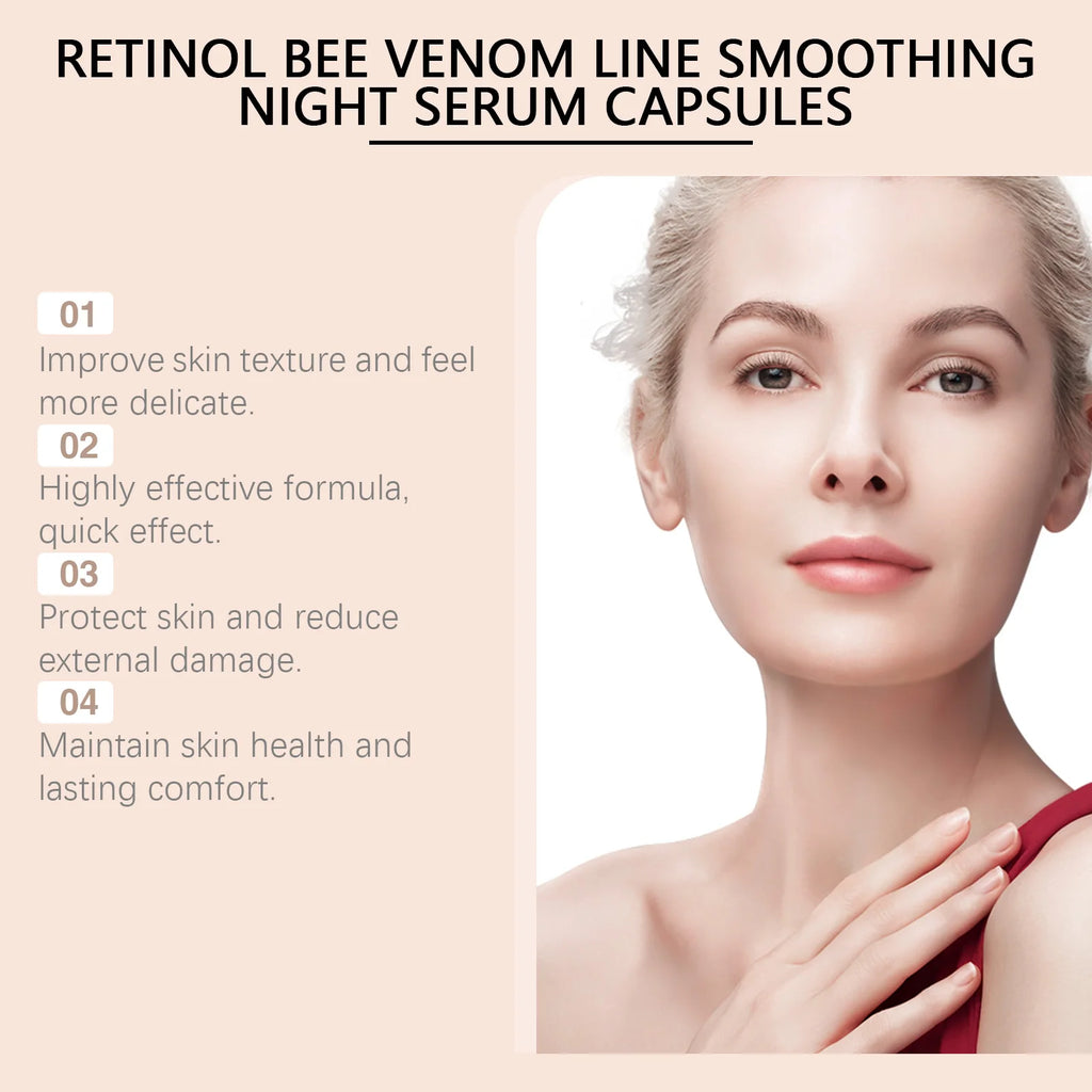 Retinol Bee Venom Anti-Aging Night Serum Capsules | Hoygi Anti-Aging Face Serum Zpaxo