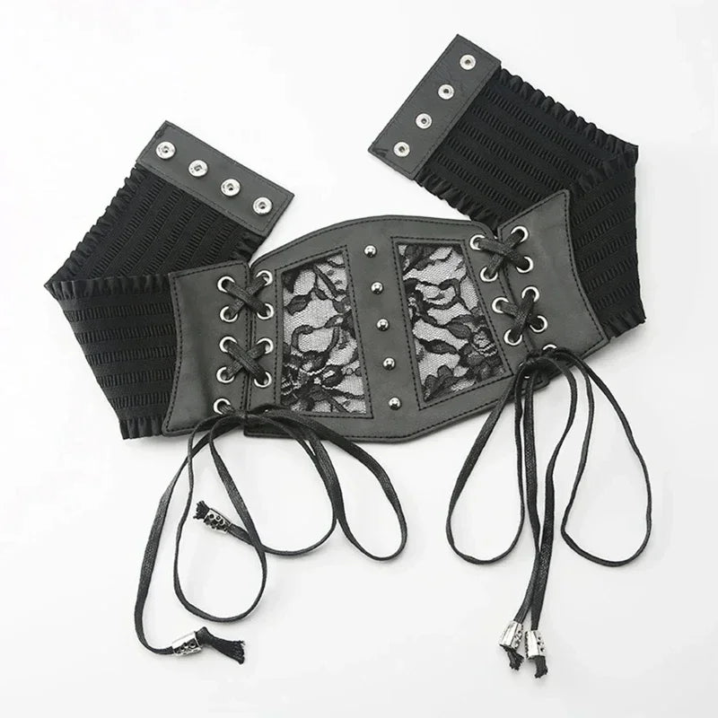 Women's Retro Elastic Lace Corset Belt – Gothic Punk Waist Girdle Lace Corset Belt Zpaxo YD009