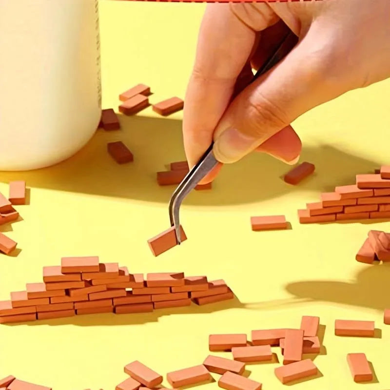 1:16 Mini Red Bricks – Miniature Landscape Model Building Blocks Miniature Building Blocks Zpaxo