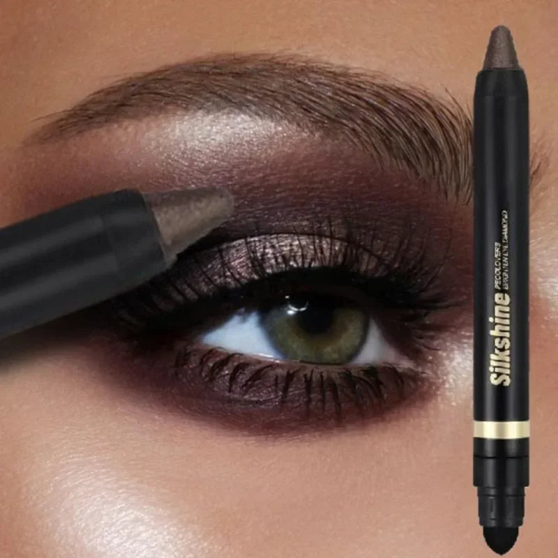 Metallic Eyeshadow Stick Double EndedShimmer Highlighter Pigment Pearlescent Silkworm Eyeshadow Pen Makeup Zpaxo