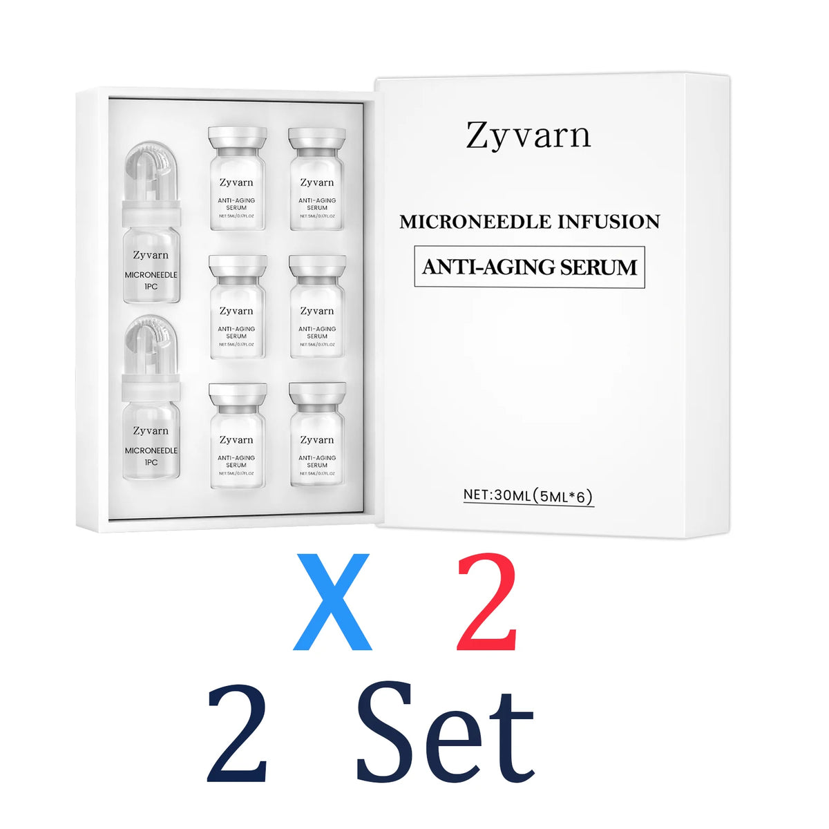 Facial serum 0.25mm Microneedle Set Roller Winter skincare Moisturizer Hydrating cream Night cream Day cream Dry skin remedy Zpaxo 2 Set