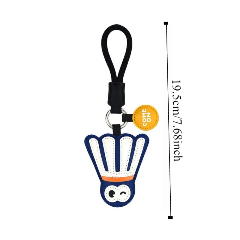 Anti-lost Table Tennis Leather Pendant Hand-sewn Badminton Cartoon Keychain Simple Wrist Strap Racket Pendants Zpaxo