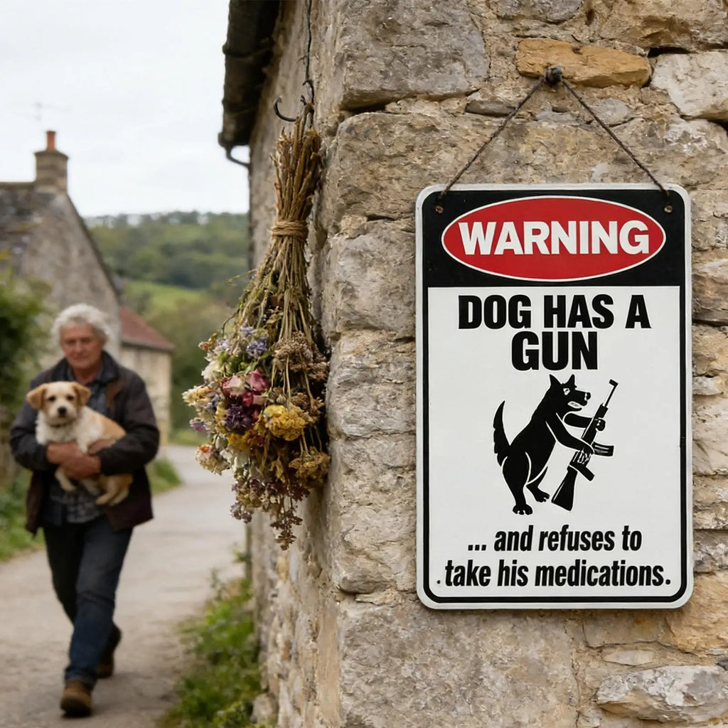 Warning Signs Funny Humorous Waterproof Non Drilling Beware Dog Fence