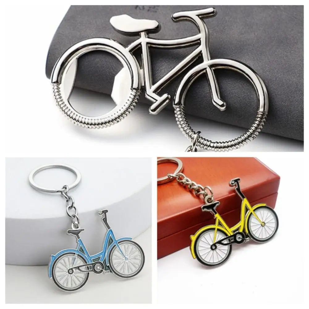 Bar Tool Metal Bicycle Keychain Bike Shaped Multifunctional Bottle Opener Keyring Fashion Portable Bike Key Rings Father's Day Zpaxo