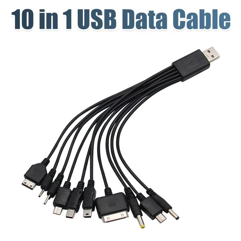 Universal 10 In 1 Micro USB Mobile Phone Charger Adapter Plug Usb Data Cable Charging Cable Data Wire Cord For Mobile Phone iPad Zpaxo