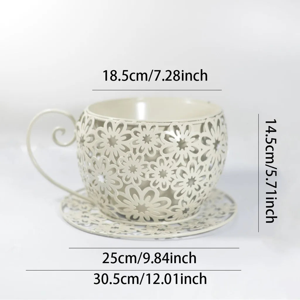 Teacup Iron Flower Pot – Vintage Garden Planter & Decor